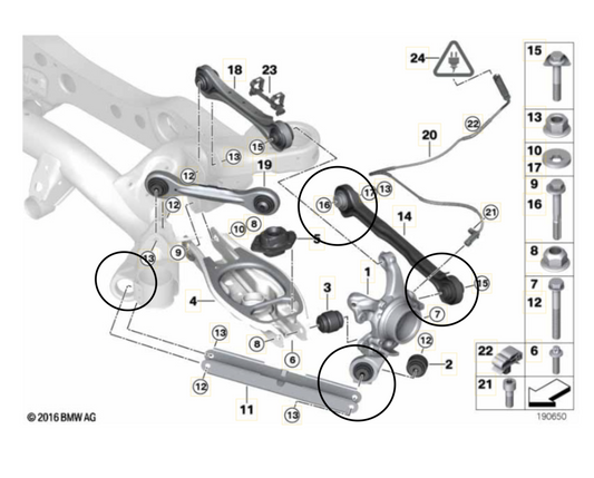 BMW Längslenker/Spurlenker Uniball Lager Set1