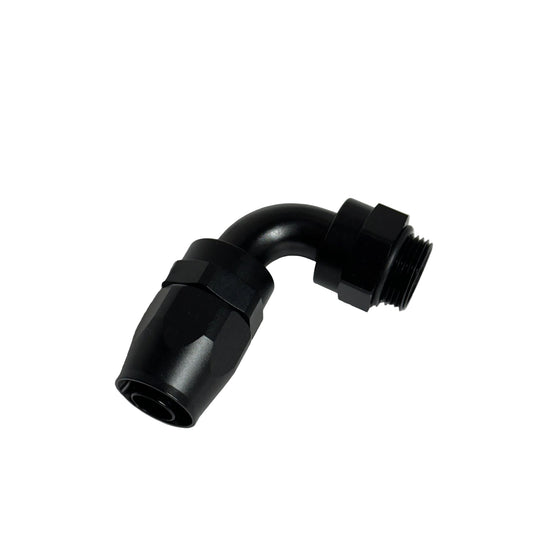 Alu Fitting Dash 10 / -10 AN / JIC 10 Anschluss 90° M22x1,5 schwarz eloxiert